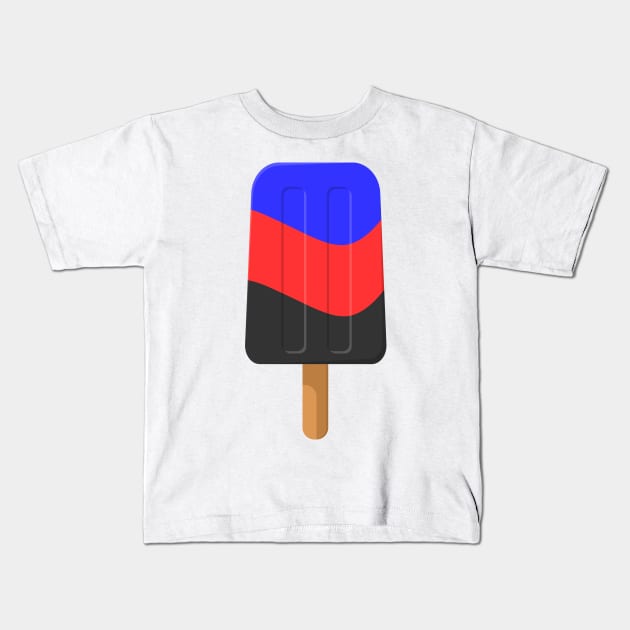 Seamless Reapeating Polyamory Pride Flag Ice Pop Pattern Kids T-Shirt by LiveLoudGraphics